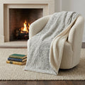 Homeroots 50 X 70 Beige And Gray Abstract Polyester Woven Plush Throw Blanket