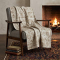 Homeroots 50 X 70 Beige And Ivory Damask Polyester Woven Plush Throw Blanket