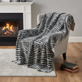 Homeroots 50 X 70 Black And Ivory Zebra Microfiber Plush Throw Blanket