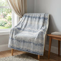 Homeroots 50 X 70 Blue And Beige Abstract Polyester Woven Plush Throw Blanket