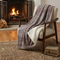 Homeroots 50 X 70 Burgundy And Beige Abstract Polyester Woven Plush Throw Blanket