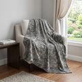 Homeroots 50 X 70 Charcoal And Gray Damask Polyester Woven Plush Throw Blanket