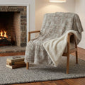 Homeroots 50 X 70 Cinnamon And Beige Geometric Polyester Woven Plush Throw Blanket