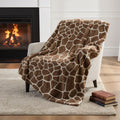 Homeroots 50 X 70 Coffee And Ivory Giraffe Microfiber Plush Throw Blanket
