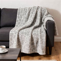 Homeroots 50 X 70 Gray And Ivory Giraffe Microfiber Plush Throw Blanket