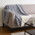 Homeroots 50 X 70 Navy Blue And White Houndstooth Microfiber Plush Throw Blanket
