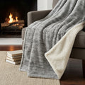 Homeroots 50 X 70 Silver And Gray Abstract Polyester Woven Plush Throw Blanket
