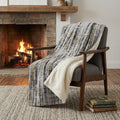 Homeroots 50 X 70 Silver Charcoal And Gold Abstract Polyester Woven Plush Throw Blanket