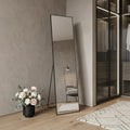 Homeroots 55 Black Aluminum Wall Mount Leaning Or Freestanding Framed Full Length Mirror 18.43 In. X 55.30 In. X 0.55 In.