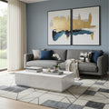 Homeroots 55 White Genuine Marble Block Coffee Table 55.00 In. X 15.00 In. X 32.00 In.