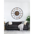 Homeroots 56 Circle Copper Metal And Glass Analog Exposed Gear Wall Clock 55.90 In. X 55.90 In. X 3.50 In.