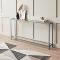 Homeroots 56 Clear And Silver Glass Mirrored Floor Shelf Console Table With Storage 56.00 In. X 29.00 In. X 8.00 In.
