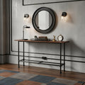 Homeroots 56 Espresso And Black Console Table 56.00 In. X 30.00 In. X 8.00 In.