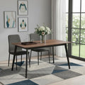 Homeroots 59 Walnut And Black Wood Dining Table 59.00 In. X 30.00 In. X 35.00 In.