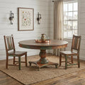 Homeroots 60 Brown Rounded Solid Wood Pedestal Base Dining Table 60.00 In. X 31.00 In. X 60.00 In.