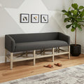 Homeroots 60 Gray And Brown 100 Polyester And Solid Wood Upholstered Bench 60.00 In. X 25.50 In. X 19.00 In.