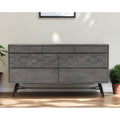 Homeroots 61 Gray Solid Wood Six Drawer Double Dresser