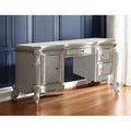 Homeroots 62 Pearl Wood Vanity Table With Three Drawers