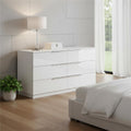 Homeroots 62 White Wood Six Drawer Double Dresser