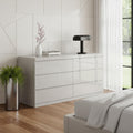 Homeroots 63 Gray Wood Six Drawer Double Dresser