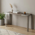 Homeroots 63 Light Gray And Nickel Wood And Stainless Steel Console Table 63.00 In. X 30.00 In. X 15.00 In.