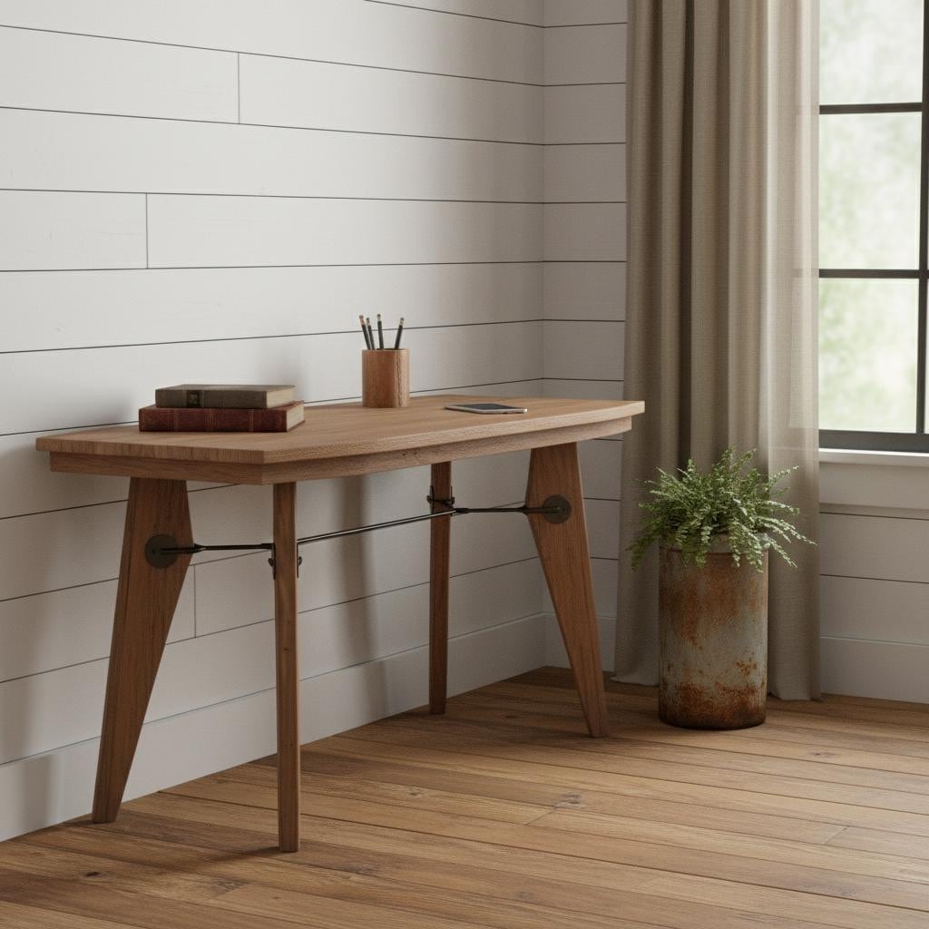 Homeroots 63 Natural Reclaimed Wood Writing Desk