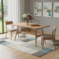 Homeroots 63 Natural Solid Wood Trestle Base Dining Table 63.00 In. X 29.50 In. X 36.00 In.