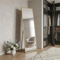 Homeroots 64 Gold Aluminum Freestanding And Wall Mounted Framed Full Length Mirror 23.43 In. X 64.37 In. X 0.55 In.