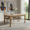Homeroots 65 Brown Solid Wood Self Storing Leaf Extendable Dining Table 65.00 In. X 29.90 In. X 35.40 In.