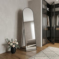 Homeroots 66 Black Aluminum Arch Freestanding And Wall Mounted Framed Full Length Mirror 25.39 In. X 66.39 In. X 0.55 In.