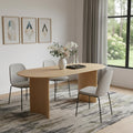 Homeroots 67 Natural Solid Wood Double Pedestal Base Oval Dining Table 67.00 In. X 30.00 In. X 33.50 In.