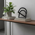 Homeroots 6 Black Iron Modern Abstract Tabletop Sculpture 5.91 In. X 6.10 In. X 5.91 In.