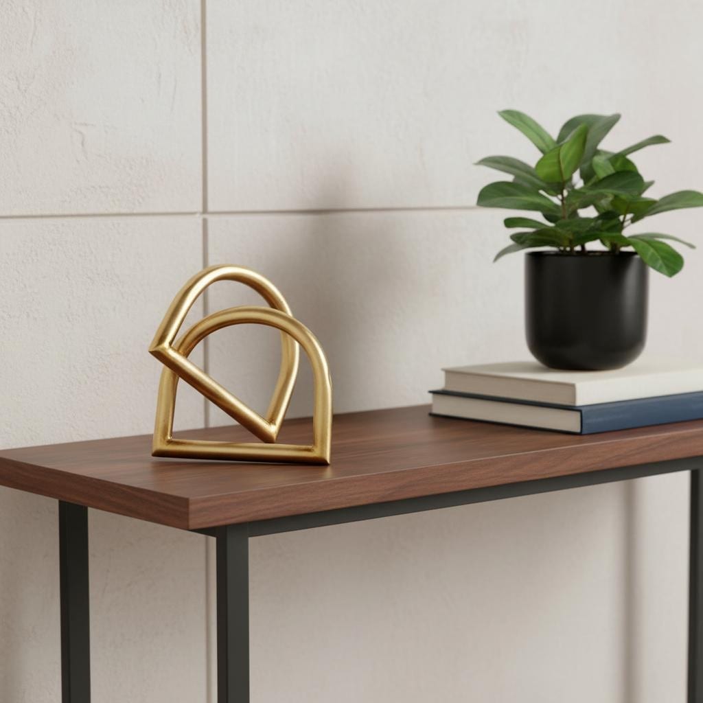 Homeroots 6 Gold Iron Abstract Modern Tabletop Sculpture 5.91 In. X 6.10 In. X 5.91 In.