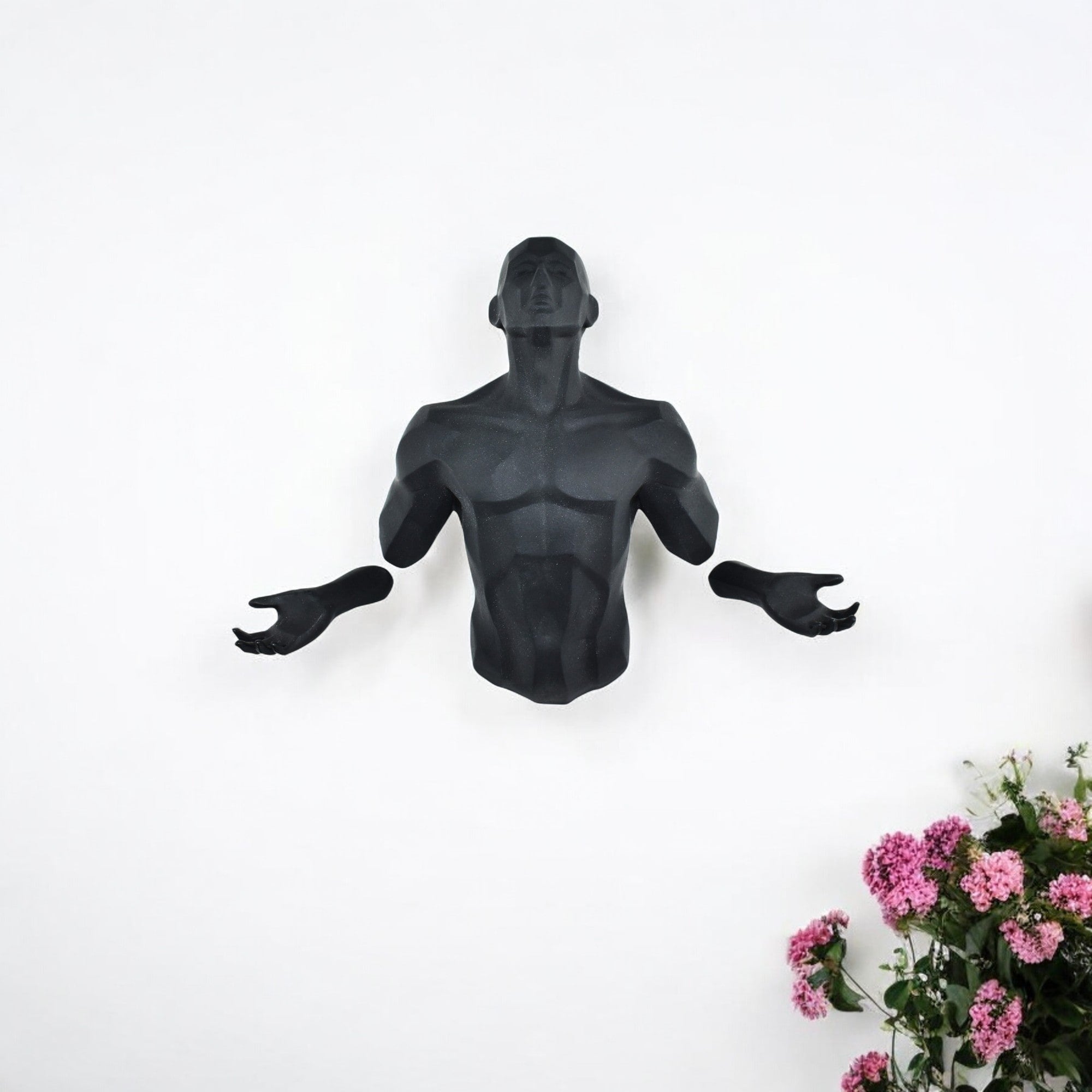 Homeroots 6 X 4 Black Resin Bursting Man Hanging Dimensional Sculpture