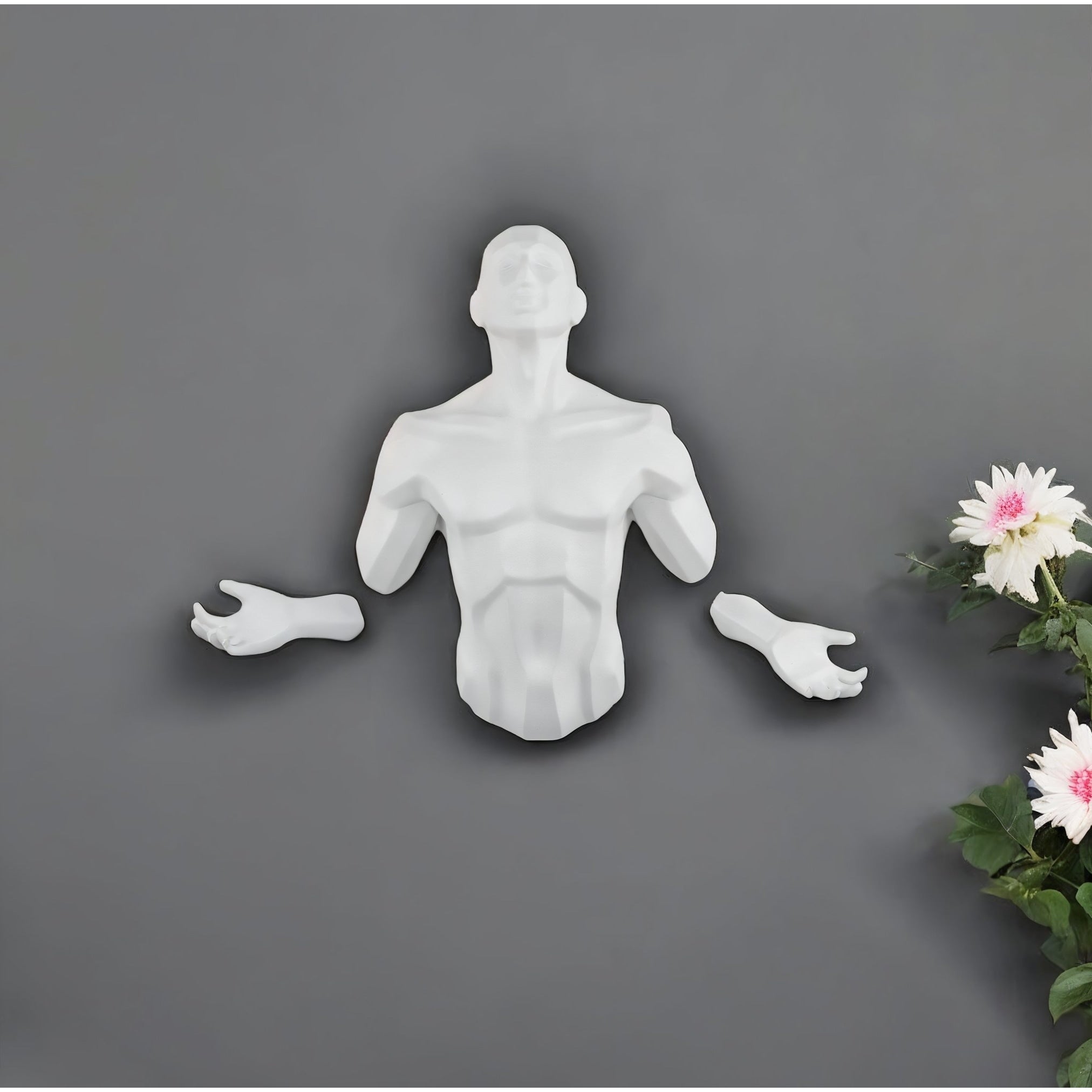 Homeroots 6 X 4 White Resin Bursting Man Hanging Dimensional Sculpture
