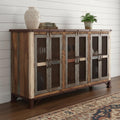 Homeroots 71 Brown Solid And Manufactured Wood Distressed Credenza 70.75 In. X 42.25 In. X 15.25 In.