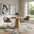 Homeroots 71 Natural Solid Wood Pedestal Base Oval Dining Table 71.00 In. X 30.30 In. X 40.00 In.