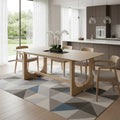 Homeroots 71 Natural Wood Trestle Base Dining Table 71.00 In. X 30.00 In. X 35.00 In.