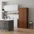 Homeroots 72 Black Solid Wood Four Door Pantry Or Storage Closet 32.00 In. X 71.50 In. X 15.50 In.
