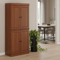 Homeroots 72 Black Solid Wood Four Door Pantry Or Storage Closet 32.00 In. X 71.50 In. X 15.50 In.