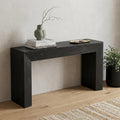 Homeroots 72 Charcoal Solid Wood Distressed Frame Console Table 72.00 In. X 30.00 In. X 16.00 In.