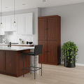 Homeroots 72 Coffee Solid Wood Four Door Two Drawer Pantry Or Storage Closet 32.00 In. X 71.50 In. X 15.50 In.