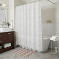 Homeroots 72 Ivory And Beige Embroidered Floral Shower Curtain