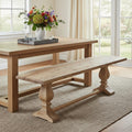 Homeroots 72 Natural Solid Wood Distressed Dining Bench 72.00 In. X 18.00 In. X 16.00 In.
