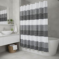 Homeroots 72 White And Black Striped Shower Curtain