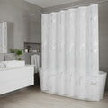 Homeroots 72 White And Silver Abstract Shower Curtain