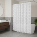 Homeroots 72 White And Silver Floral Shower Curtain