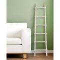 Homeroots 72 White Rustic Six Step Wood Ladder Shelf