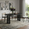 Homeroots 79 Black Solid Wood Double Pedestal Base Oval Dining Table 79.00 In. X 30.00 In. X 33.50 In.
