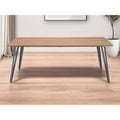 Homeroots 79 Brown And Gray Wood And Steel Dining Table 78.70 In. X 39.60 In. X 29.90 In.
